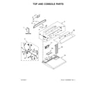 Whirlpool WED7300DW1 top and console parts diagram