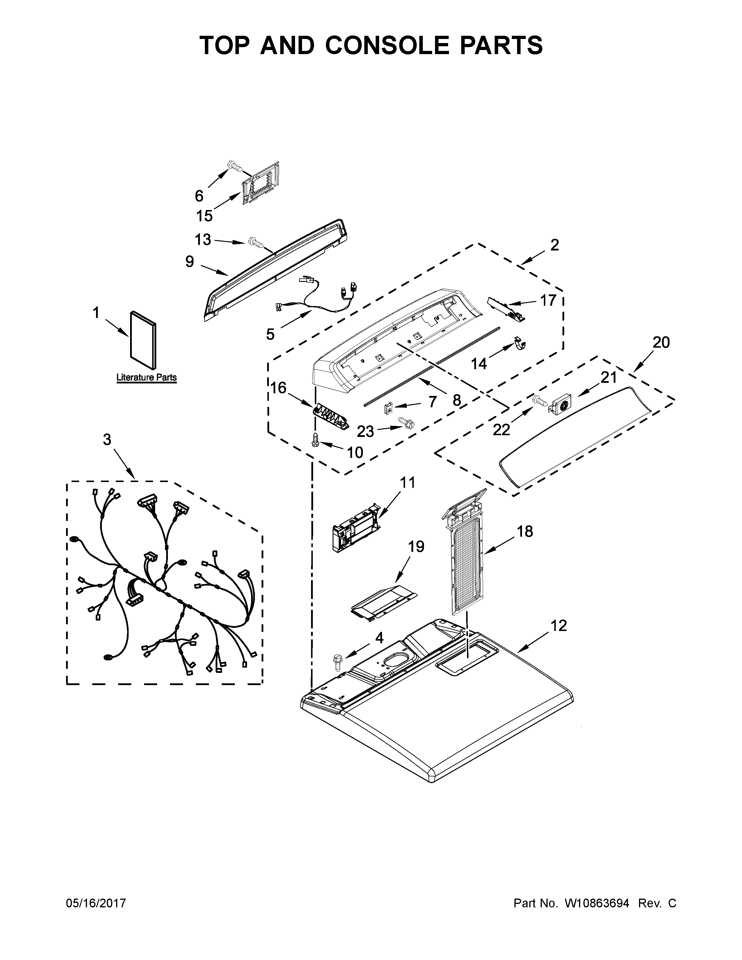 Top and console parts