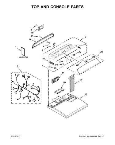 Top and console parts