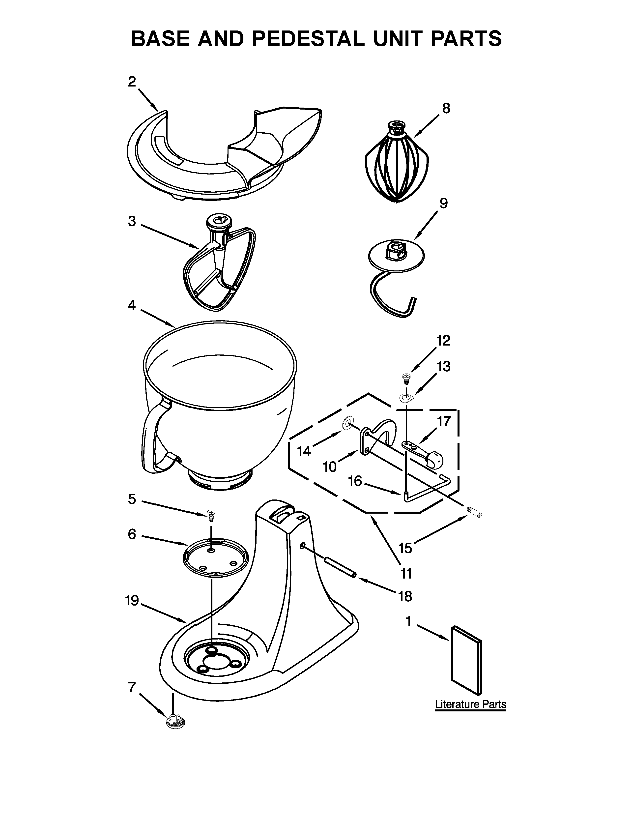 Base and pedestal unit parts