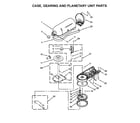 KitchenAid KSM180LEBK0 case, gearing and planetary unit parts diagram