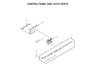 KitchenAid KDTM354EBS3 control panel and latch parts diagram