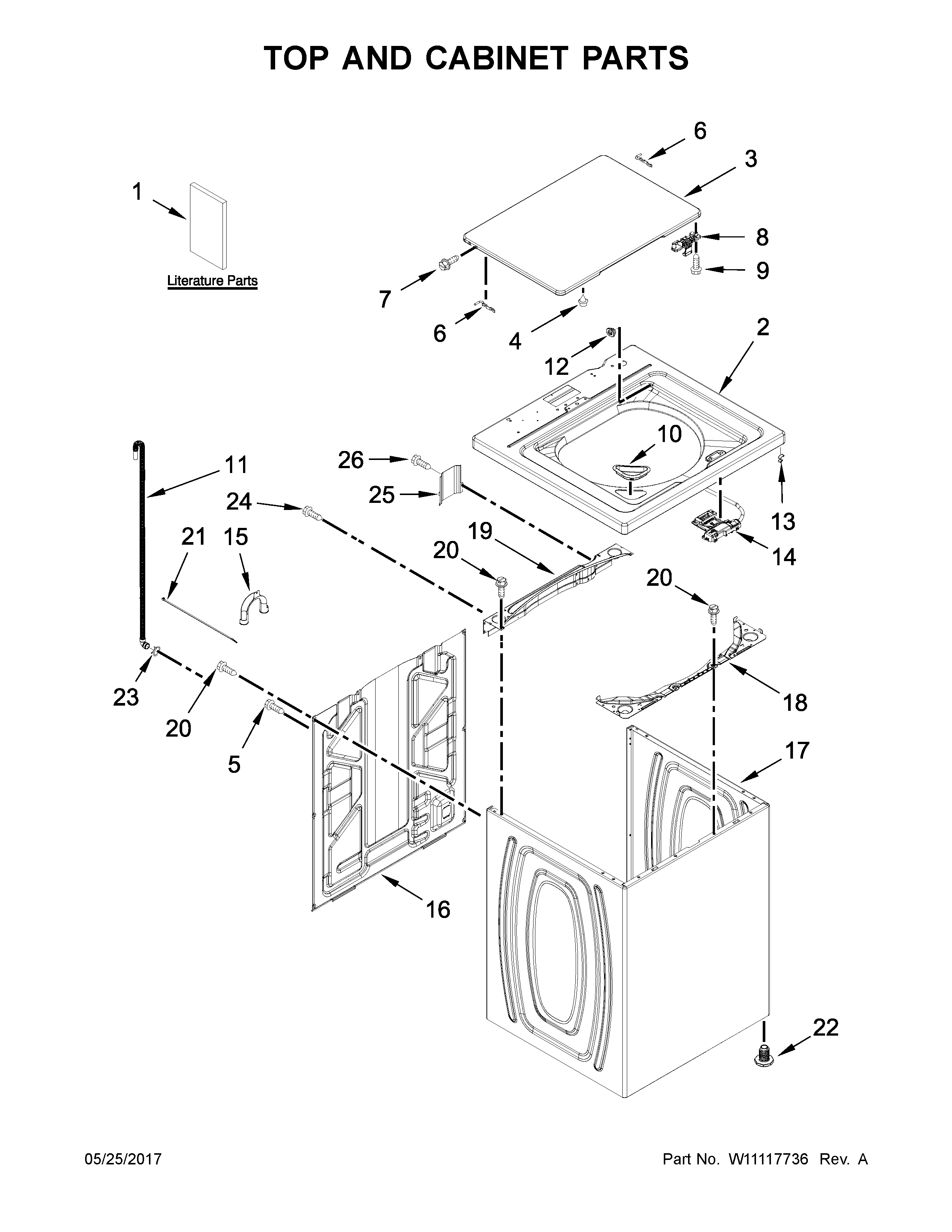 TOP AND CABINET PARTS