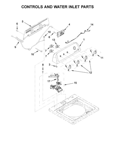 Controls and water inlet parts