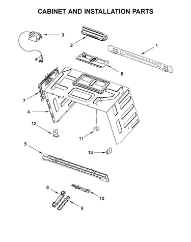 Cabinet and installation parts