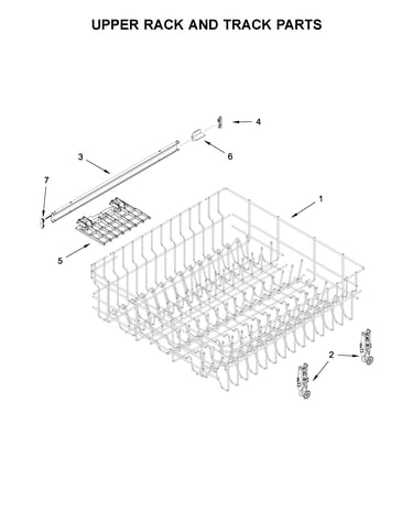 Upper rack and track parts