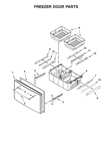 Freezer door parts