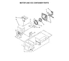 Maytag MFI2269DRM00 motor and ice container parts diagram