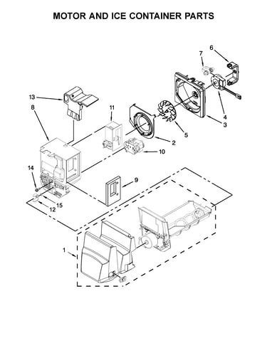 Motor and ice container parts