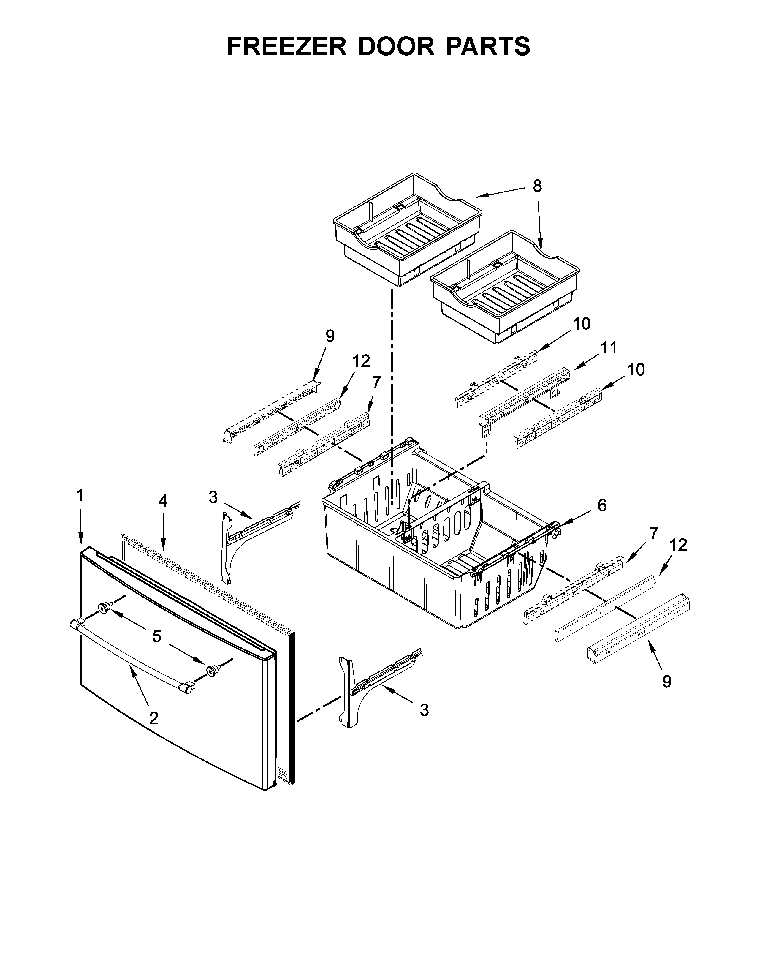 Freezer door parts