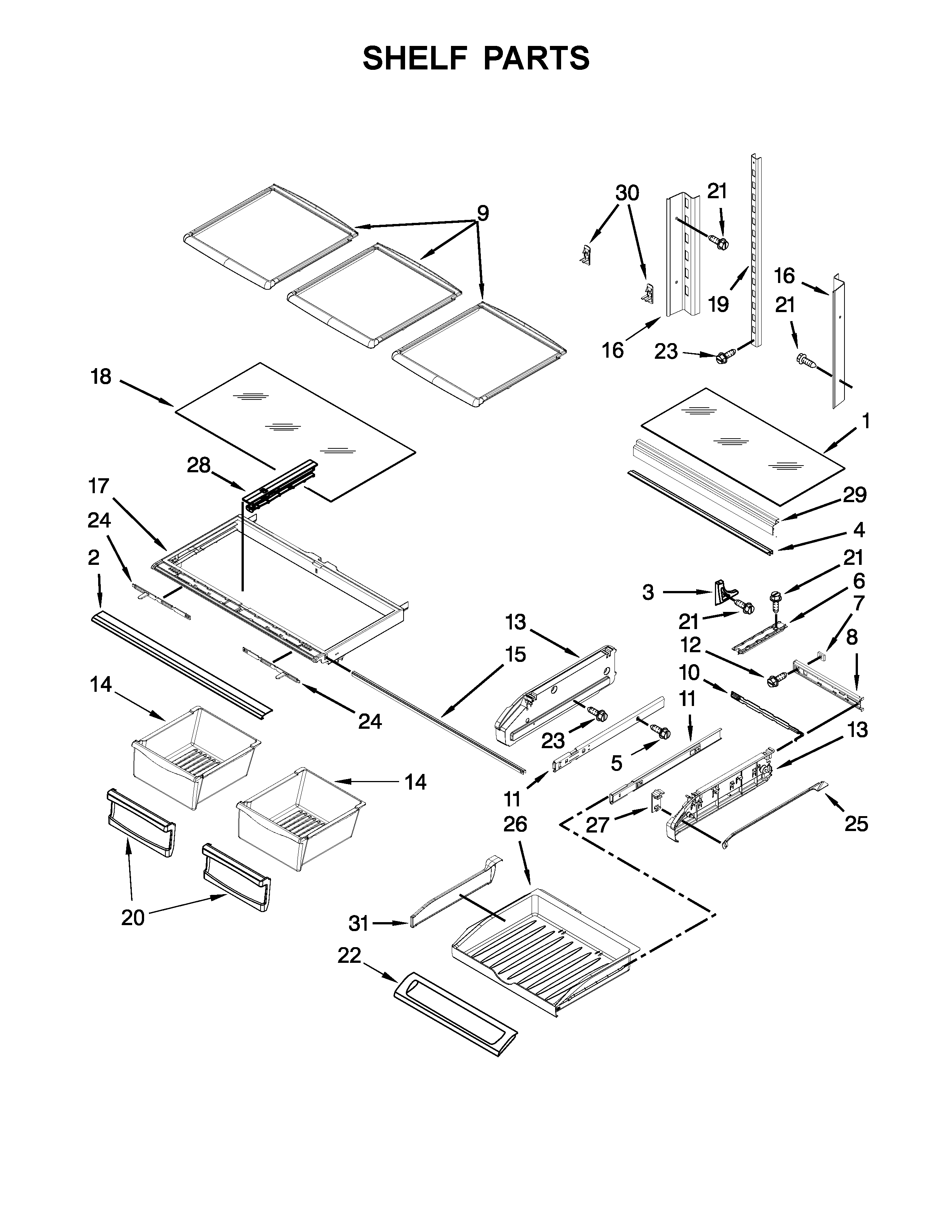 Shelf parts