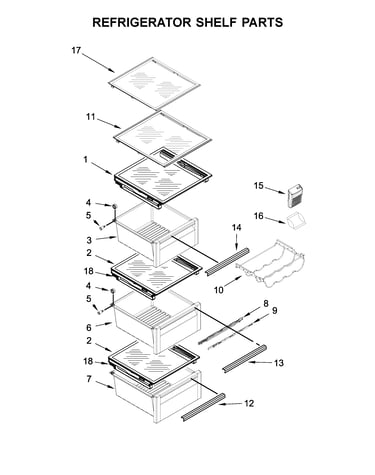 Refrigerator shelf parts