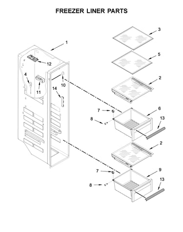 Freezer liner parts