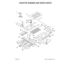 KitchenAid KGCU462VSS02 cooktop, burner and grate parts diagram