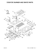 Cooktop, burner and grate parts