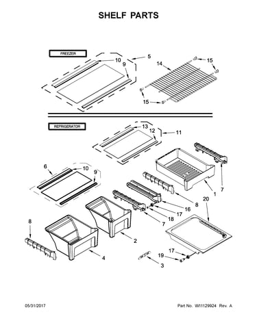 Shelf parts