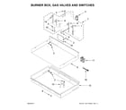 KitchenAid KGCU407VSS02 burner box, gas valves and switches diagram