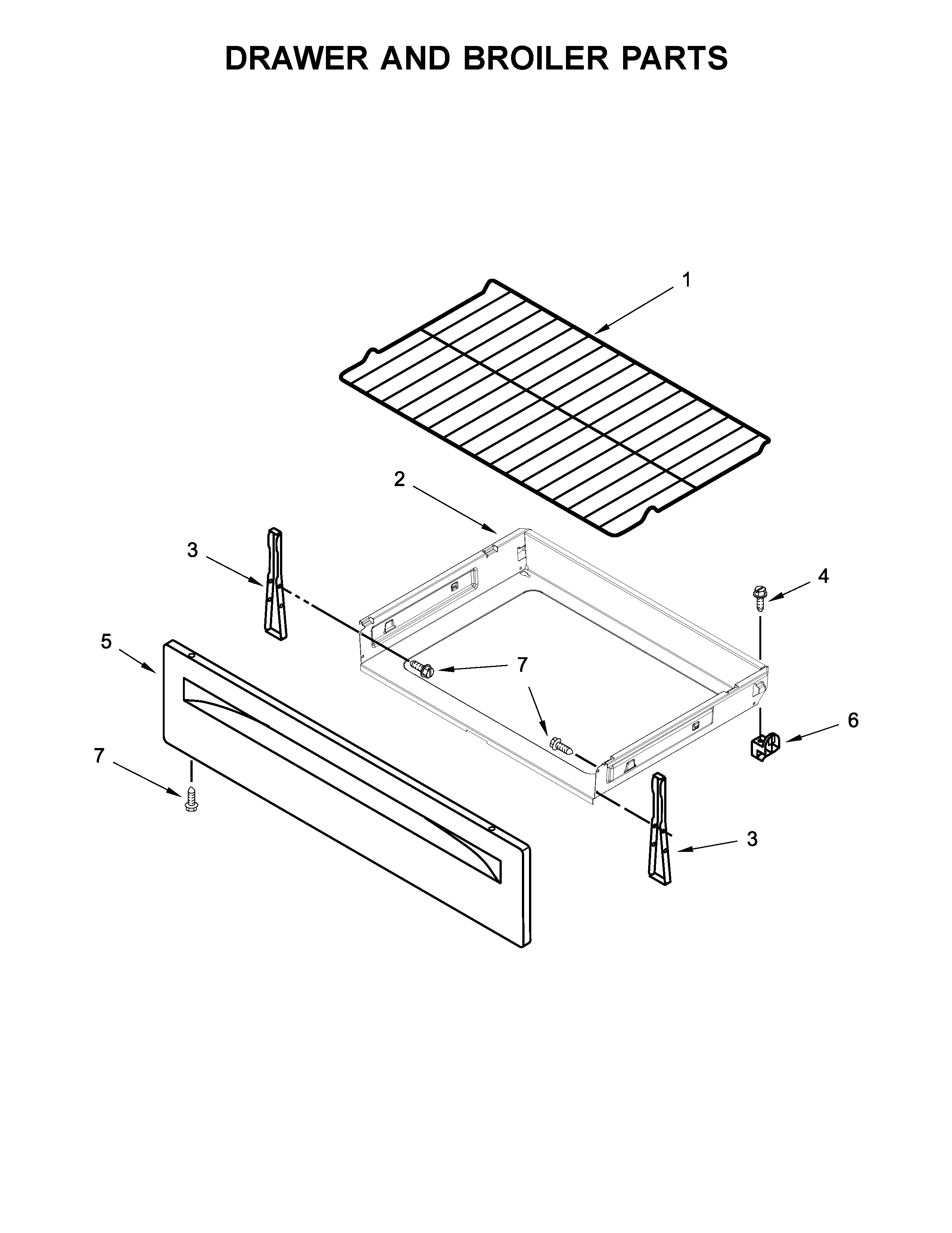 DRAWER AND BROILER PARTS