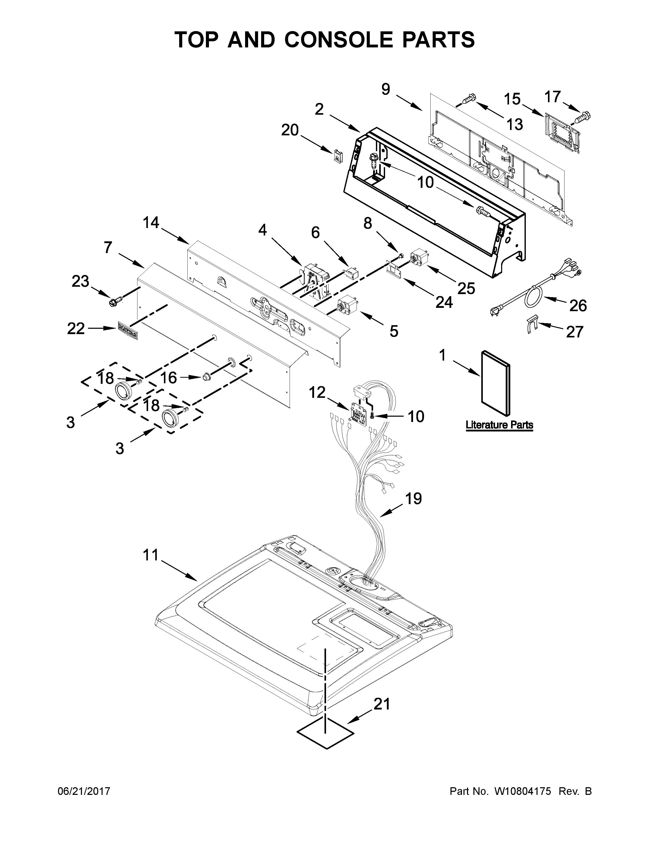 Top and console parts