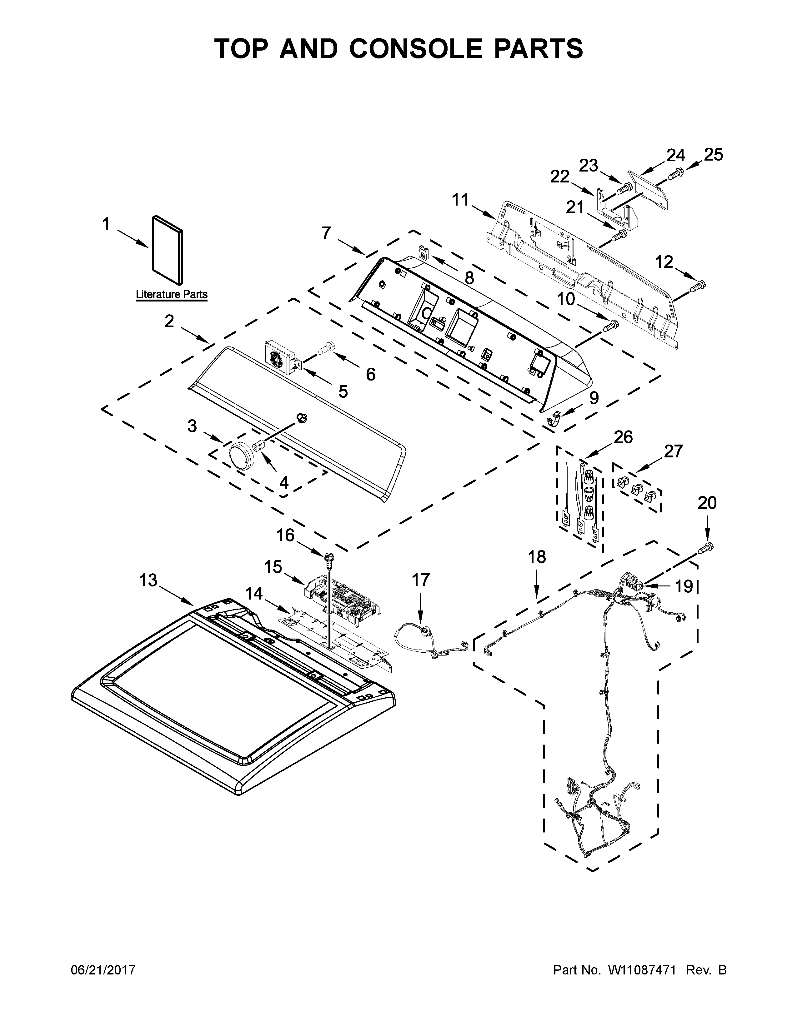 Top and console parts