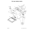 Maytag MGDB765FW0 top and console parts diagram