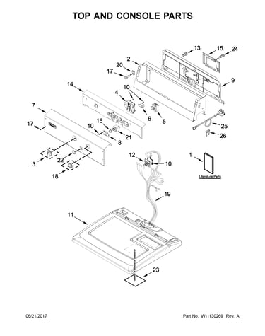 Top and console parts