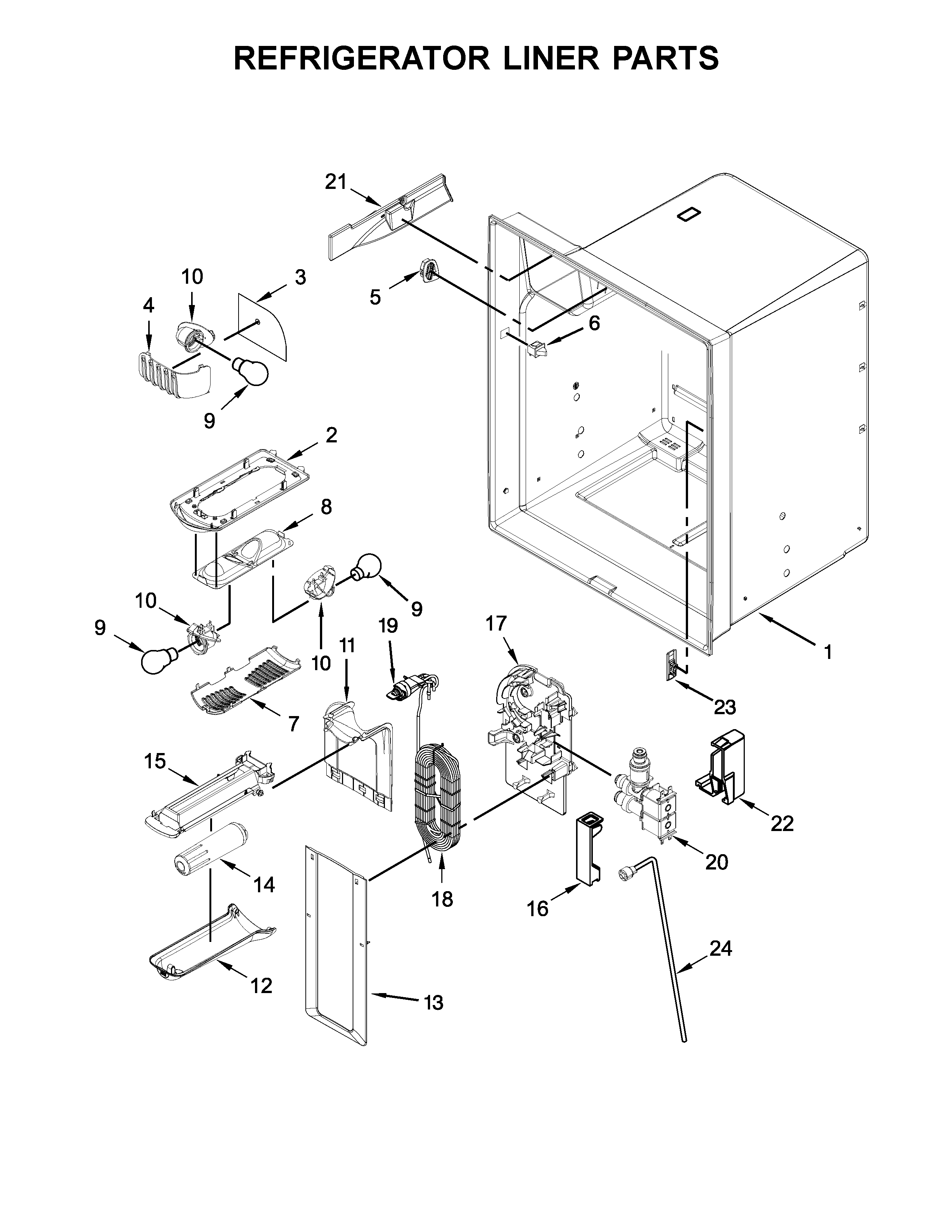 Refrigerator liner parts