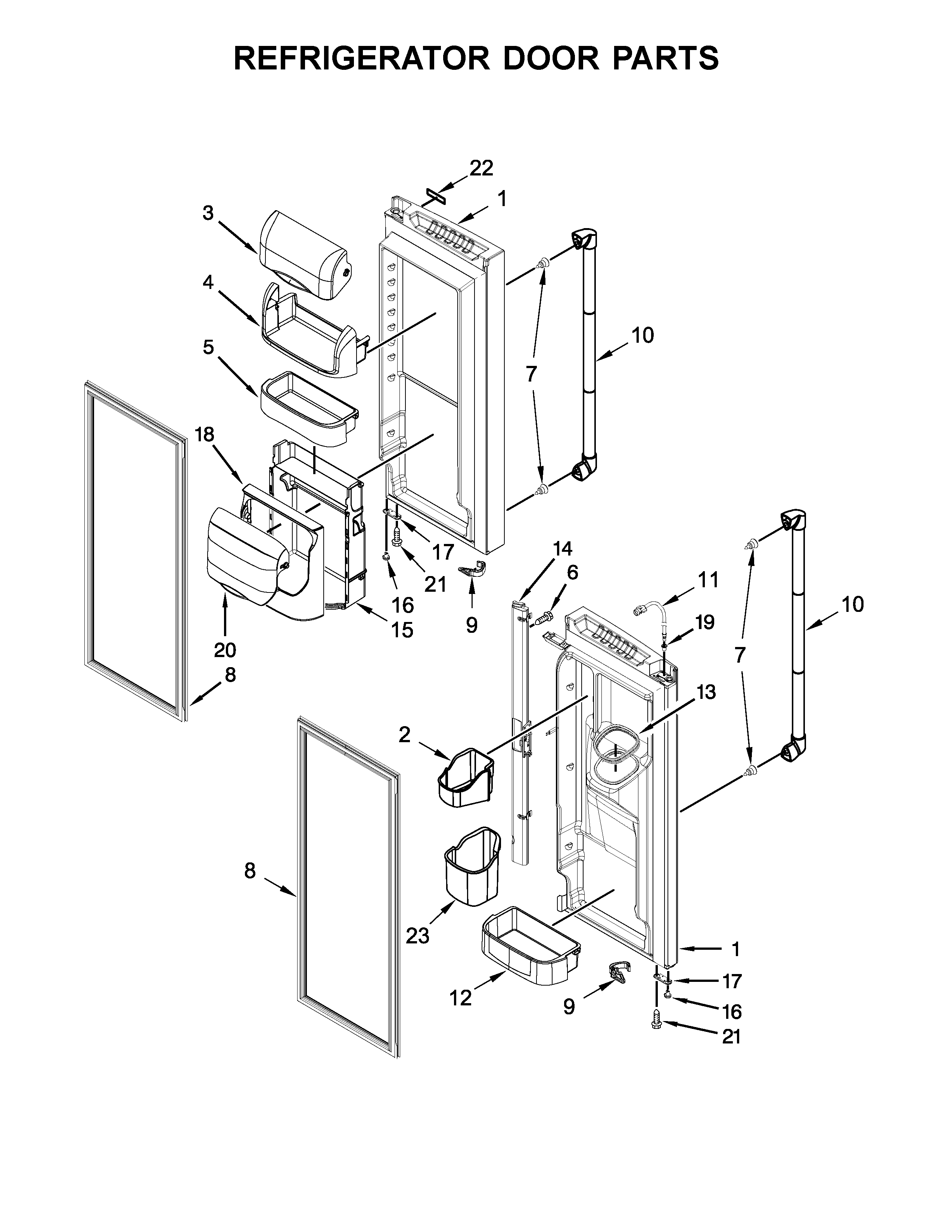 Refrigerator door parts