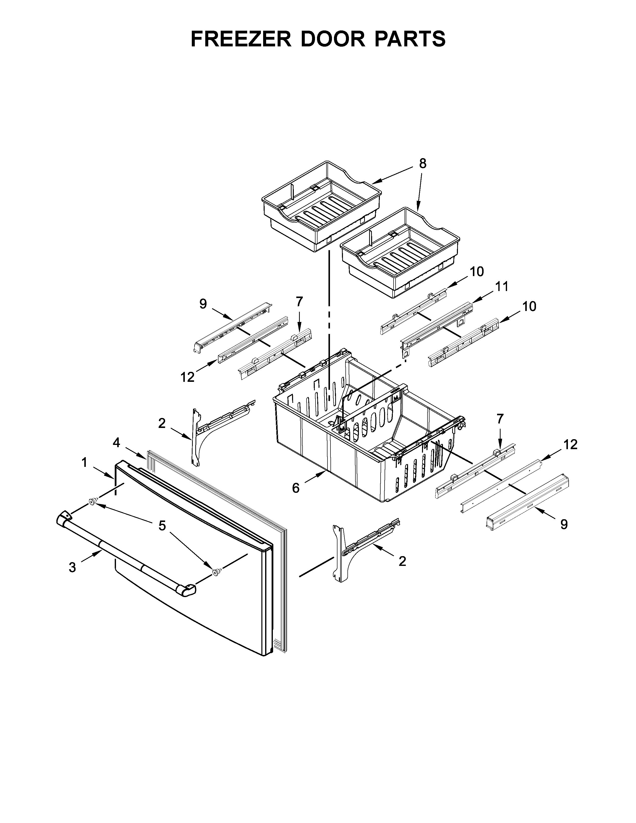 Freezer door parts
