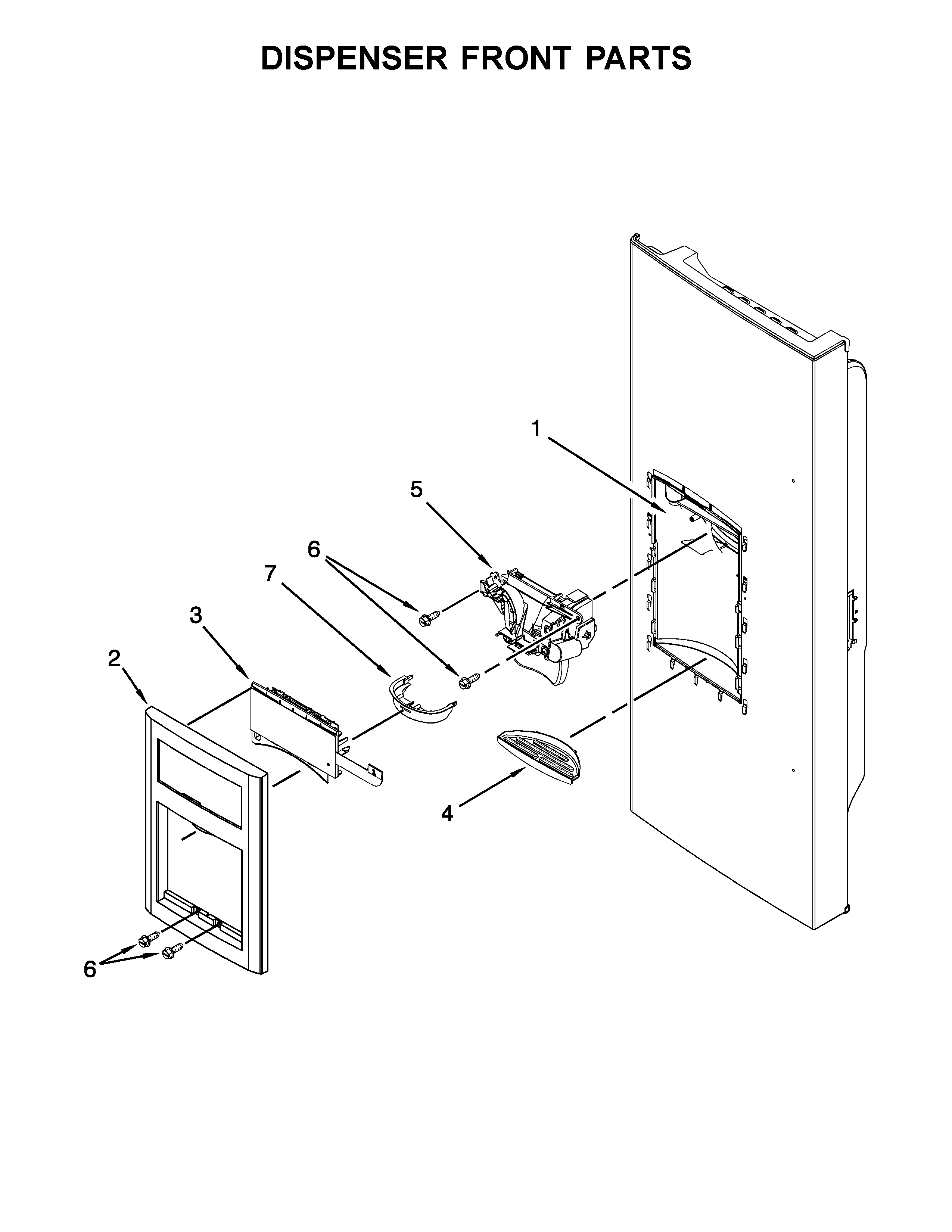 Dispenser front parts