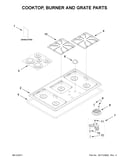 Cooktop, burner and grate parts
