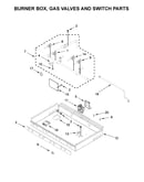 Burner box, gas valves and switch parts
