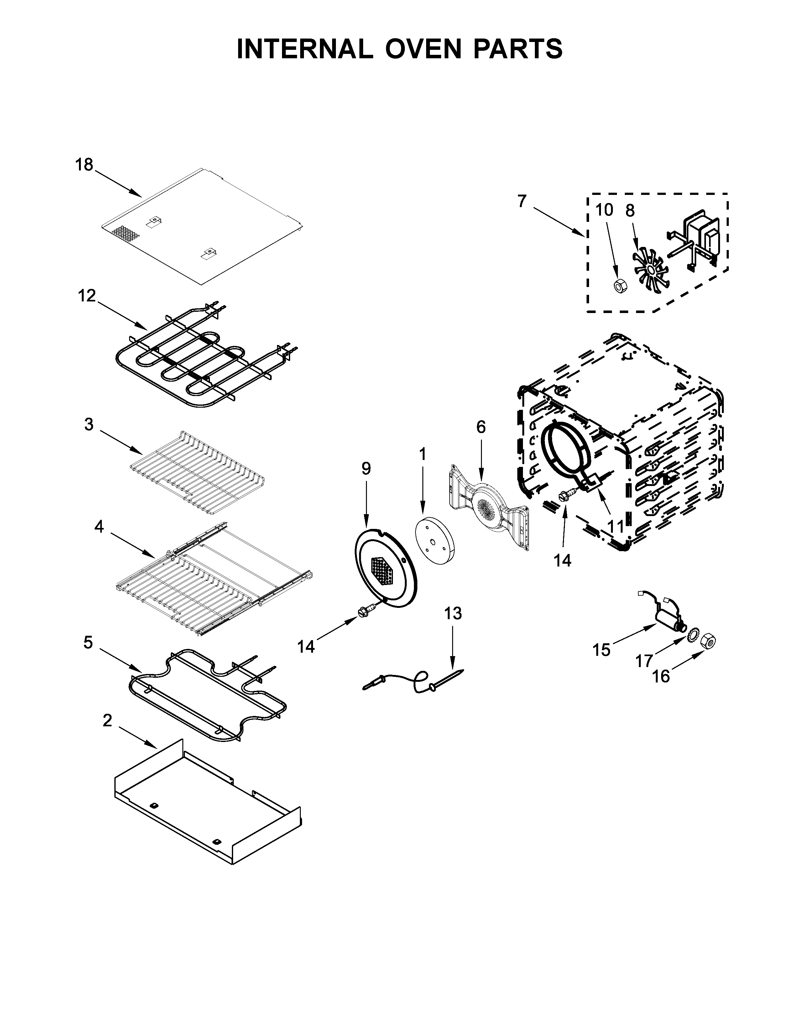 Internal oven parts