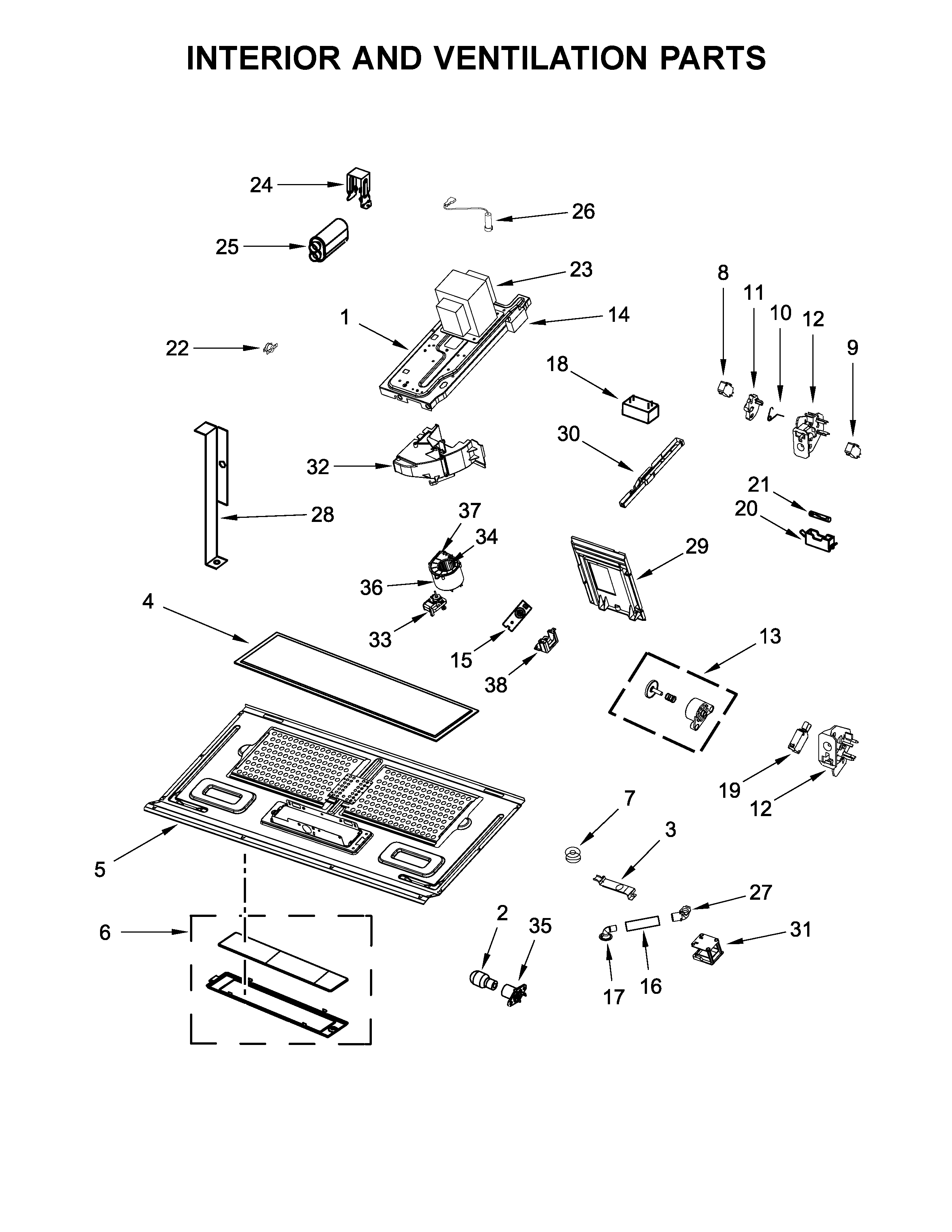 Interior and ventilation parts