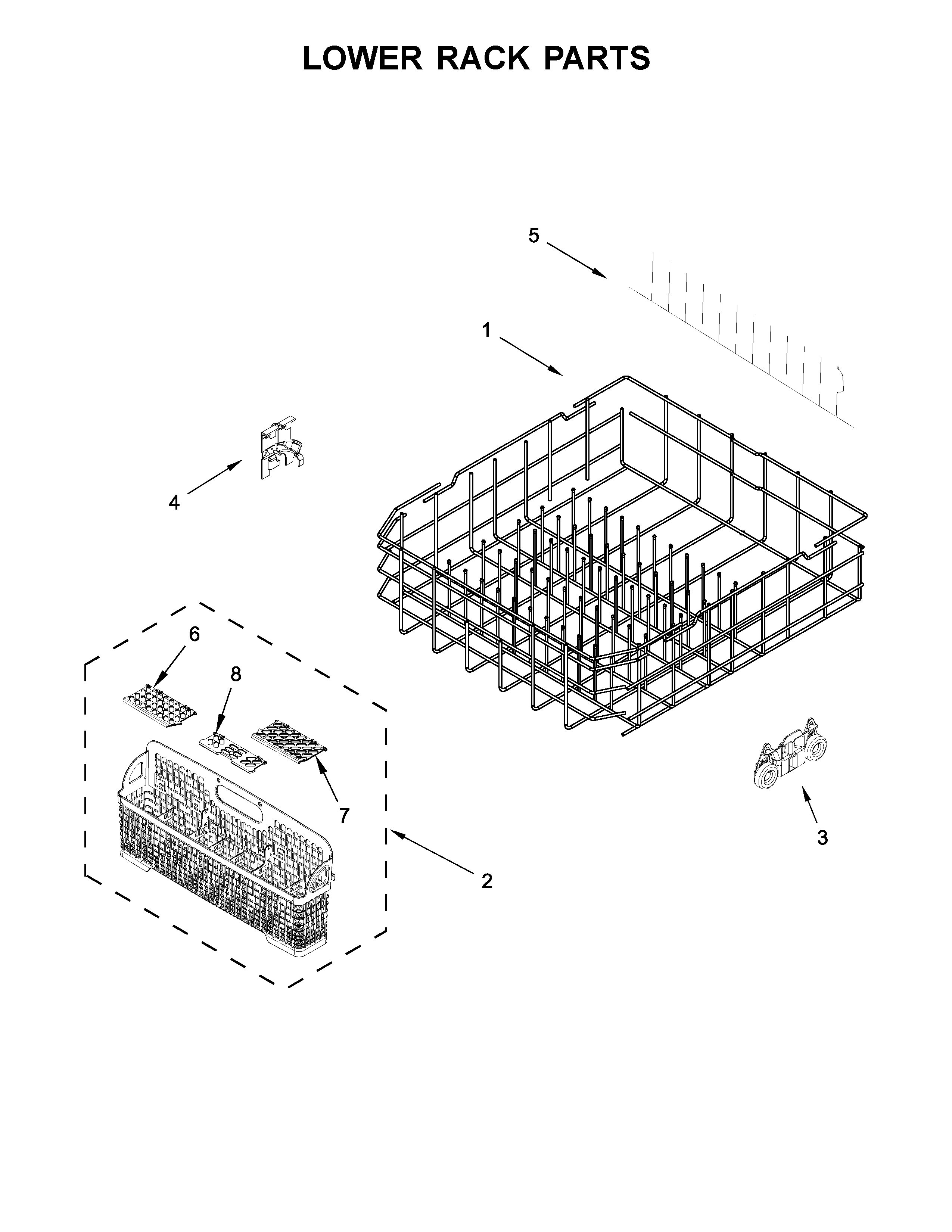 Lower rack parts