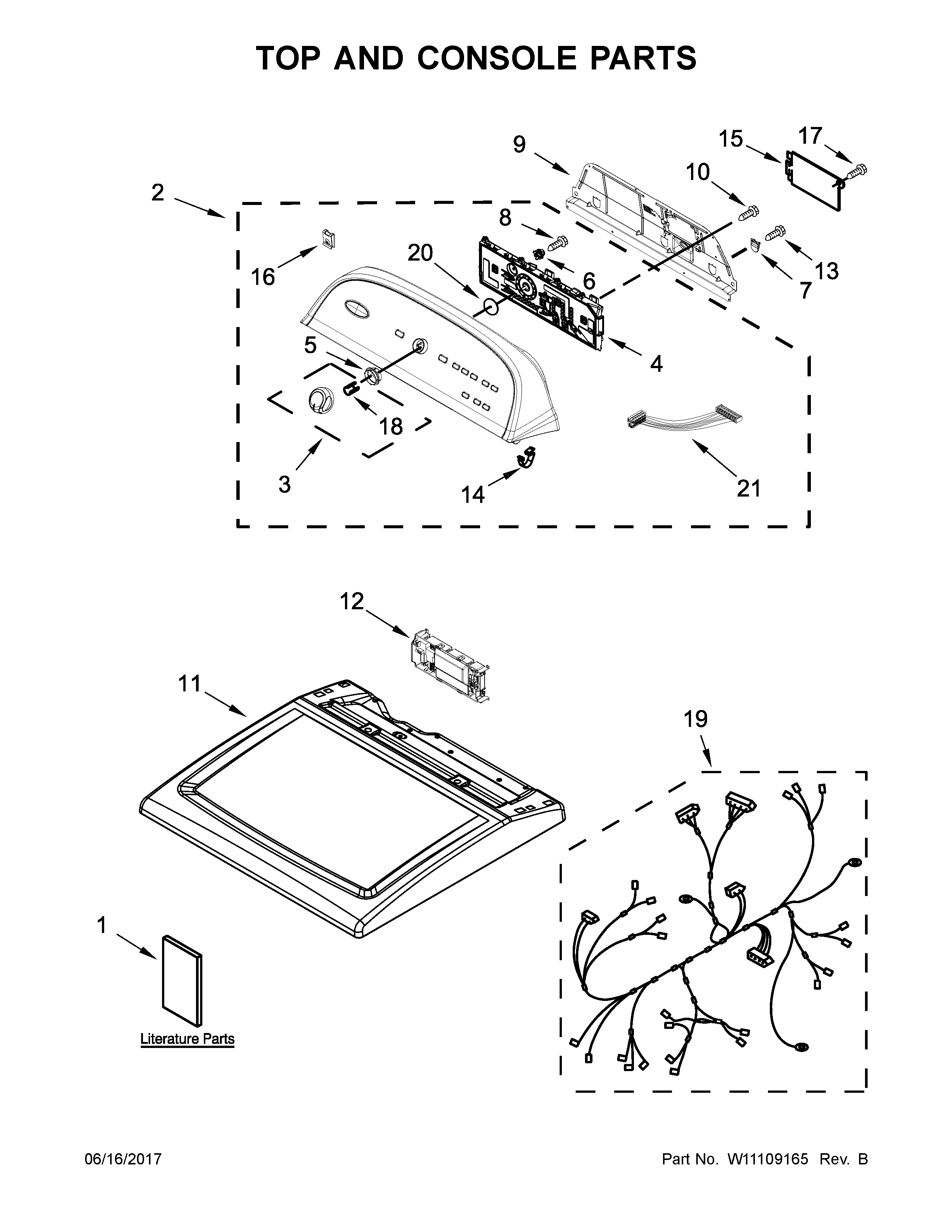 Top and console parts