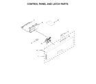 KitchenAid KDTM504EPA2 control panel and latch parts diagram