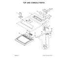 Whirlpool WED7500GC0 top and console parts diagram