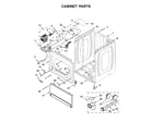 Whirlpool WED7500GW0 cabinet parts diagram