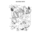 Whirlpool WED7500GW0 bulkhead parts diagram