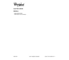 Whirlpool YWED7500GW0 cover sheet diagram