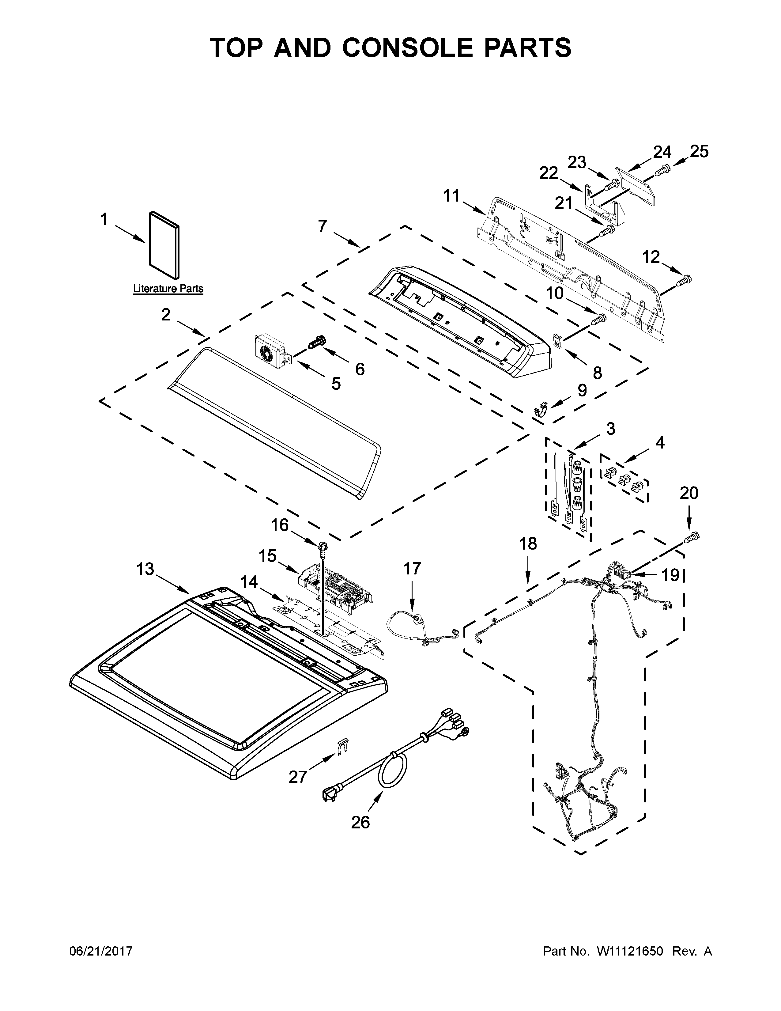 Top and console parts