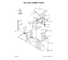 Whirlpool WTW7040DW2 top and cabinet parts diagram