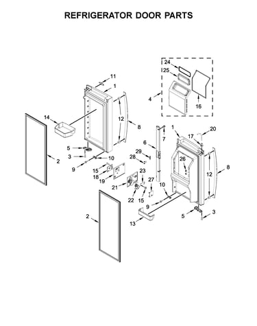 Refrigerator door parts