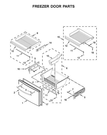 Freezer door parts