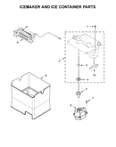 Icemaker and ice container parts