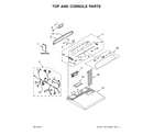 Whirlpool WED7300DW2 top and console parts diagram