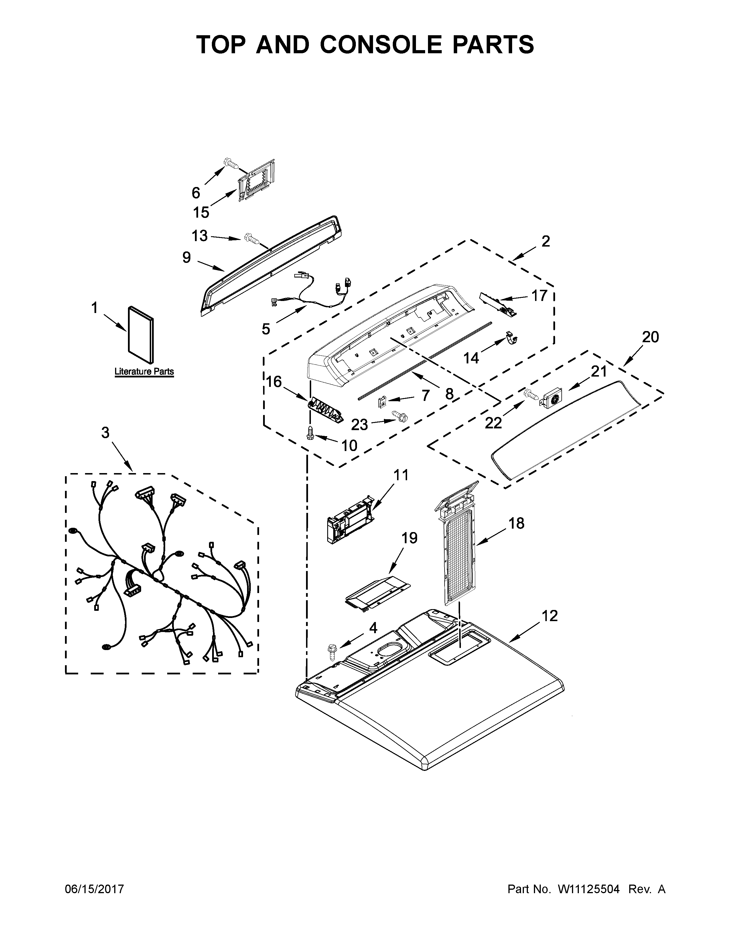 Top and console parts