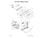 Whirlpool WGD7000DW3 top and console parts diagram