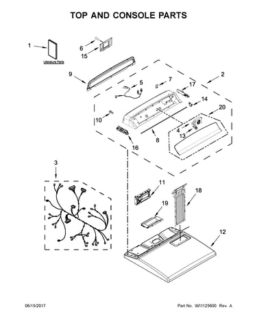 Top and console parts